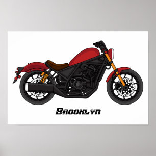 Cool cruiser style motorcycle poster