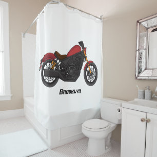 Cool cruiser style motorcycle shower curtain