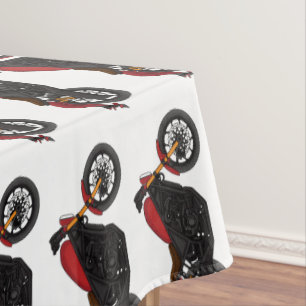 Cool cruiser style motorcycle tablecloth