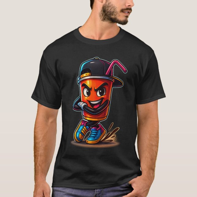 Cool Cup Swag T-Shirt – Street Style Juice Cartoon (Front)