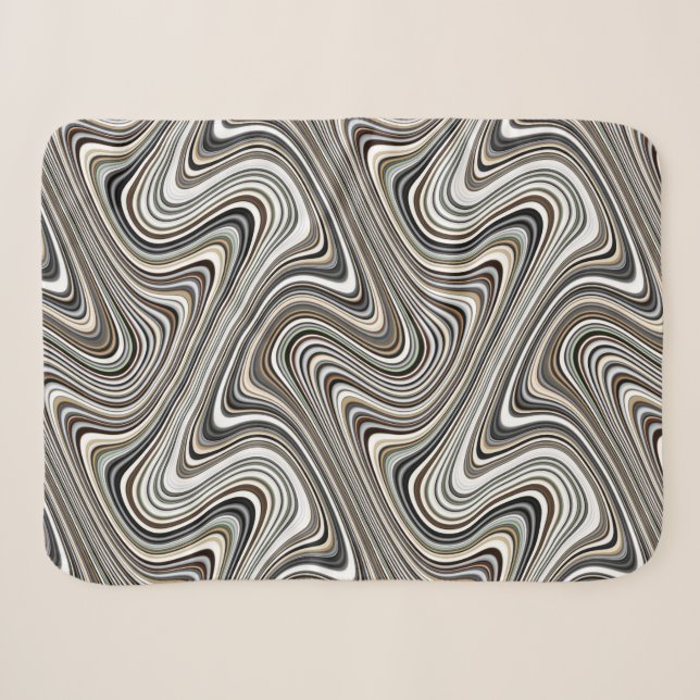 Cool Curvy Abstract Pattern Sherpa Blanket (Front (Horizontal))
