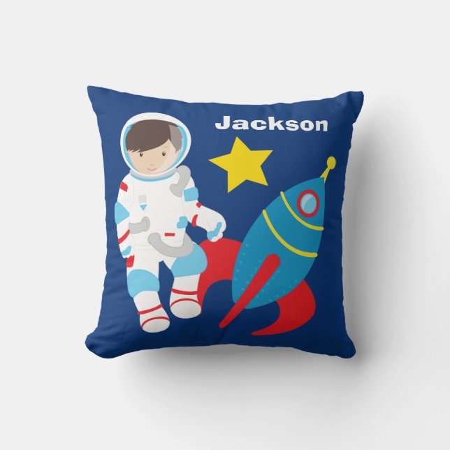Cool Custom Astronaut Outer Space Kids Cushion (Front)