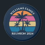 Cool Custom Beach Party Blue Palm Trees Magnet<br><div class="desc">These cute beach party blue magnets are perfect for a summer family reunion at a tropical island. Personalise this fun palm tree keepsake for a coastal event with friends or family.</div>