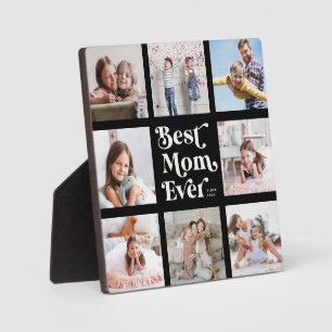 Cool Custom Best Mum Ever Modern Photo Collage Plaque