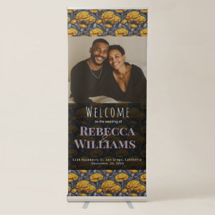 Cool Custom Carnation Aesthetic Autumn Wedding Retractable Banner