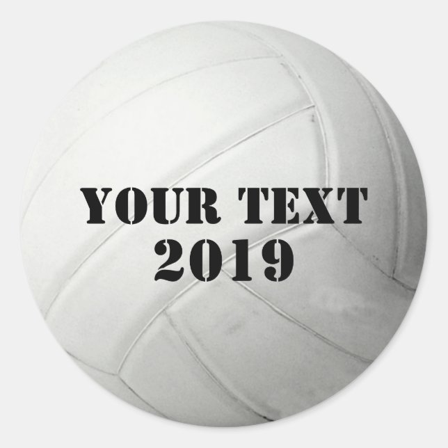 Cool Custom Name & Colour Volleyball Team Sports Classic Round Sticker (Front)