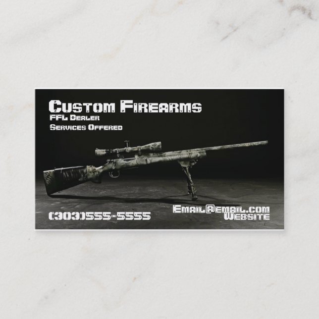 Cool Custom Rifle Business Card (Front)