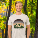 Cool Custom Road Trip Forest Sunset<br><div class="desc">Customise your own family road trip tri-blend t-shirts to embark on a journey through nature this summer or fall. Personalise with your last name underneath the green forest of trees and dark mountain sunset for a cool vacation keepsake for your outdoor group.</div>