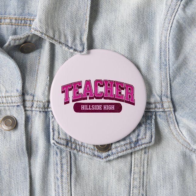 Cool Custom School Modern Teacher Trendy Stylish 10 Cm Round Badge (In Situ)