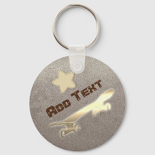 Cool Custom Skater Skateboarding Key Ring (Front)