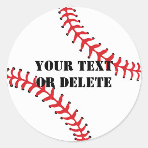 Cool Custom Text Baseball League Sports Ball Classic Round Sticker