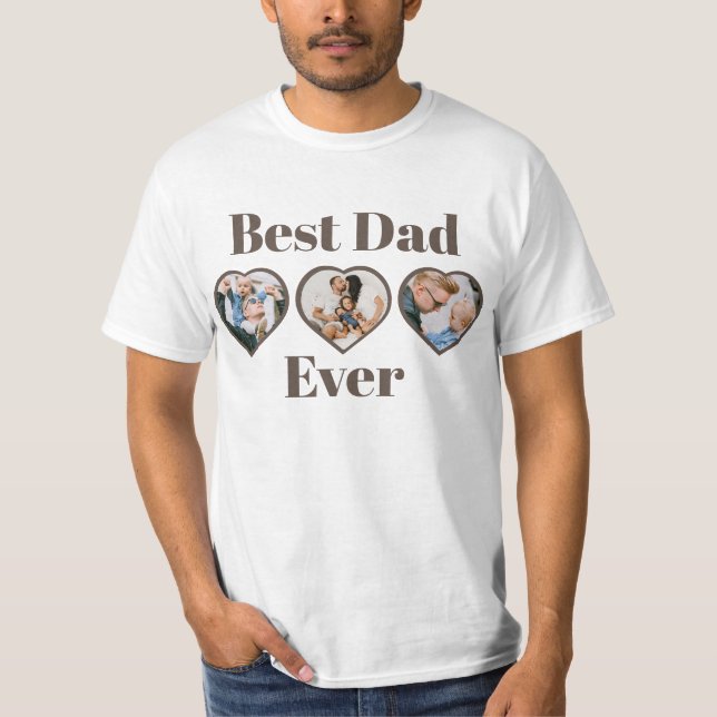 Cool custom text heart shaped photo collage T-Shirt (Front)