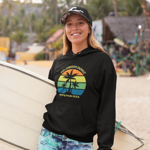 Cool Custom Tropical Island Women's Black Hoodie
