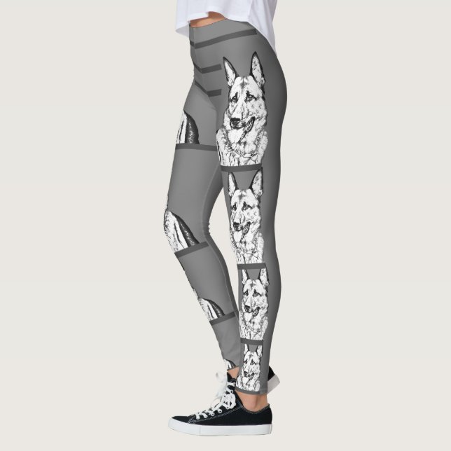 Cool Customisable German Shepherd Leggings (Left)