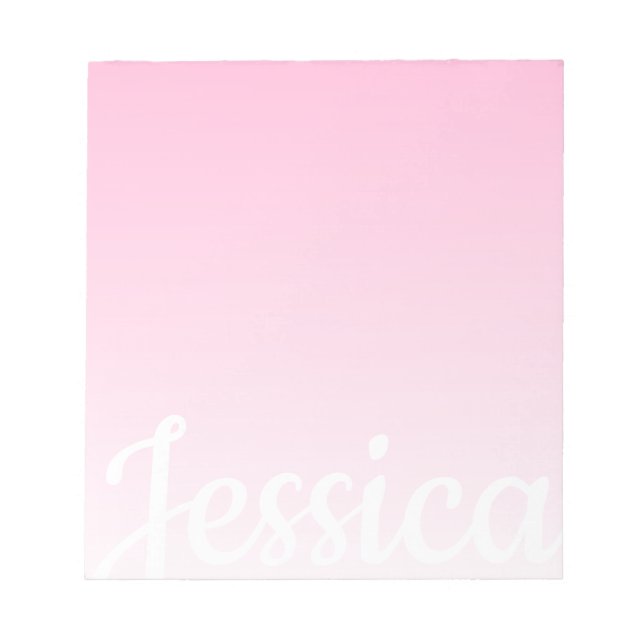 Cool Customisable Pink Gradient Ombre Your Script Notepad (Front)