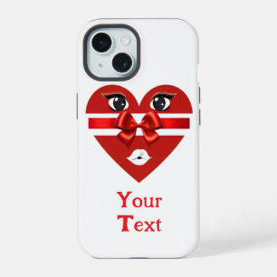 Cool & Customisable Valentine's Day Heart Design iPhone 15 Case