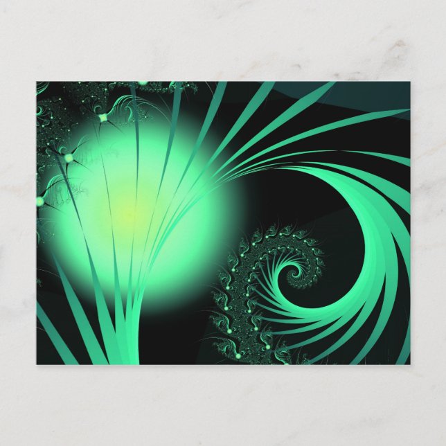 Cool Cute Abstract Pattern "Green Orb" Postcard (Front)