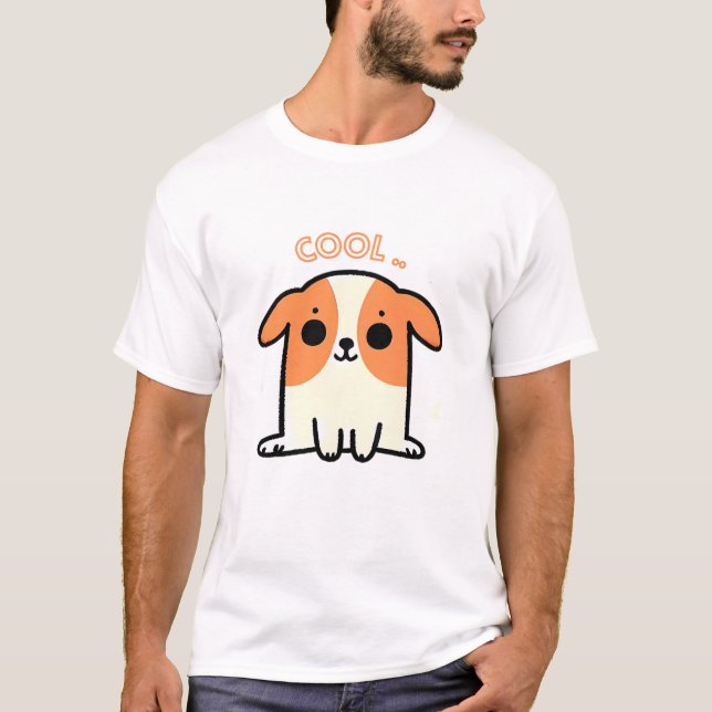 Cool Cute Baby Dog Design | Fun Dog Illustration T-Shirt (Front)