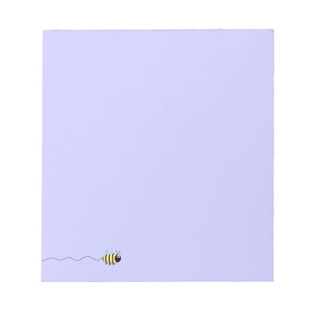 Cool cute bee cartoon purple notepad (Front)