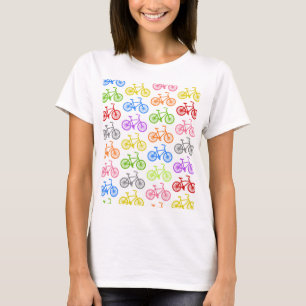 Cool cute bicycle pattern colourful seamless T-Shirt