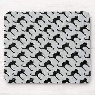 cool cute black cat pattern mouse mat