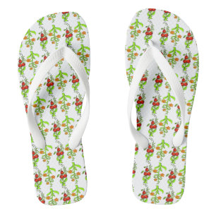 Cool Cute Colourful Russian Pattern White Khokhlom Flip Flops