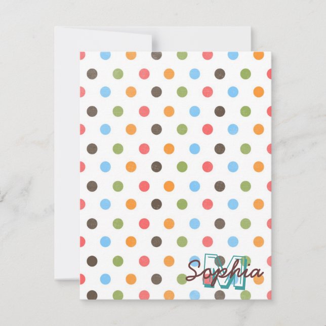 Cool cute colourful trendy monogram polka dots (Front)