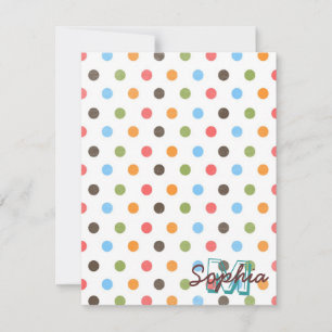 Cool cute colourful trendy monogram polka dots