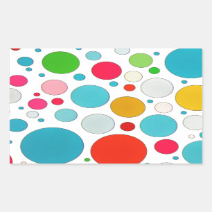 Cool cute different size bubbles and polka dots rectangular sticker