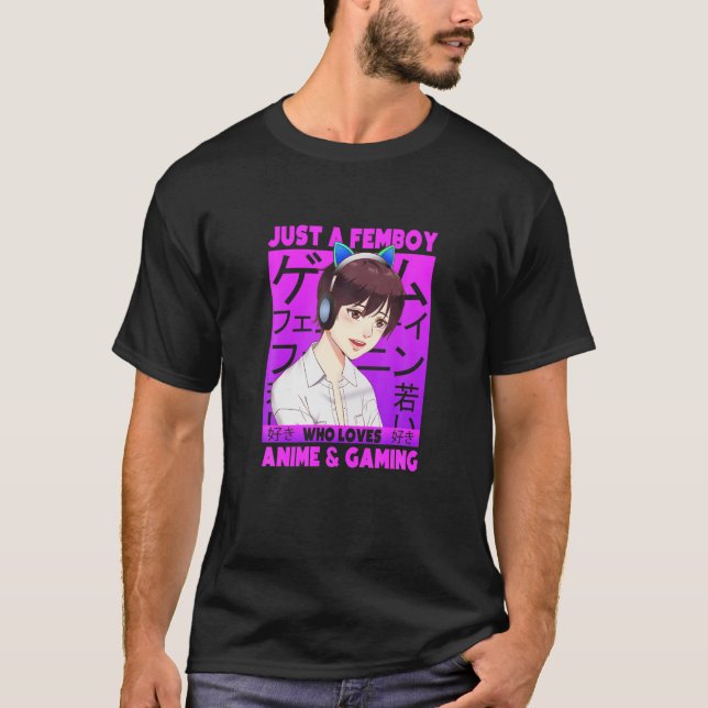 Cool Cute Femboy Anime T-Shirt (Front)