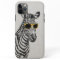 Cool cute funny zebra sketch with trendy glasses