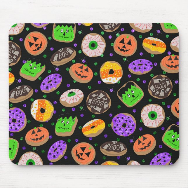 Cool Cute Glitter Confetti Donuts Halloween Mouse Mat (Front)