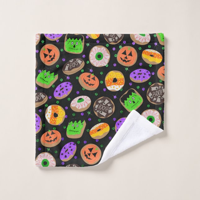 Cool Cute Glitter Confetti Doughnuts Halloween Wash Cloth (Wash Cloth)