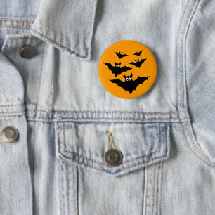 Cool cute Halloween bats button