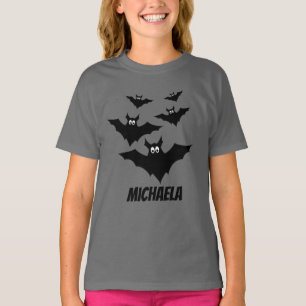 Cool cute Halloween bats Your name Personalise T-Shirt