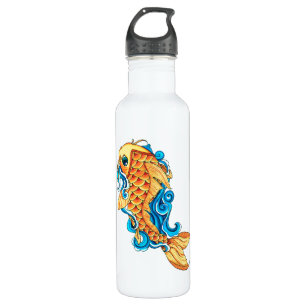Cool Cute Oriental Japanese  Gold Koi Carp Fish 710 Ml Water Bottle