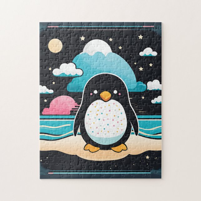 Cool Cute  Penguin Kawaii Jigsaw Puzzle (Vertical)