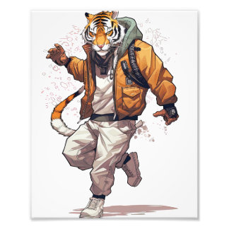Cool Cyberpunk Tiger  Photo Print