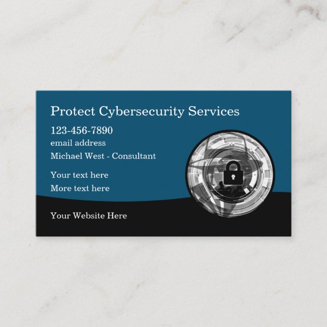 Cool Cybersecurity Business Services  Business Card (Front)