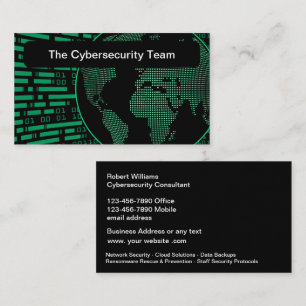 Cool Cybersecurity Defence Business Cards