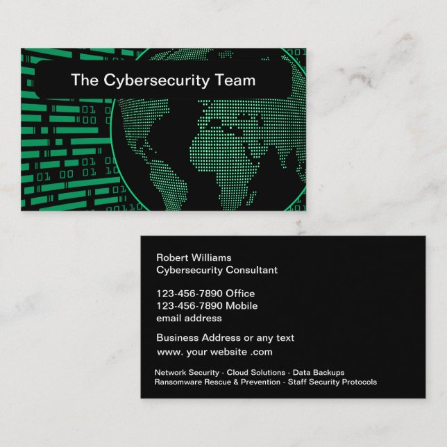 Cool Cybersecurity Defence Business Cards (Front/Back)