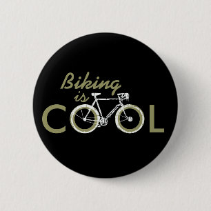 cool cycle, biking 6 cm round badge