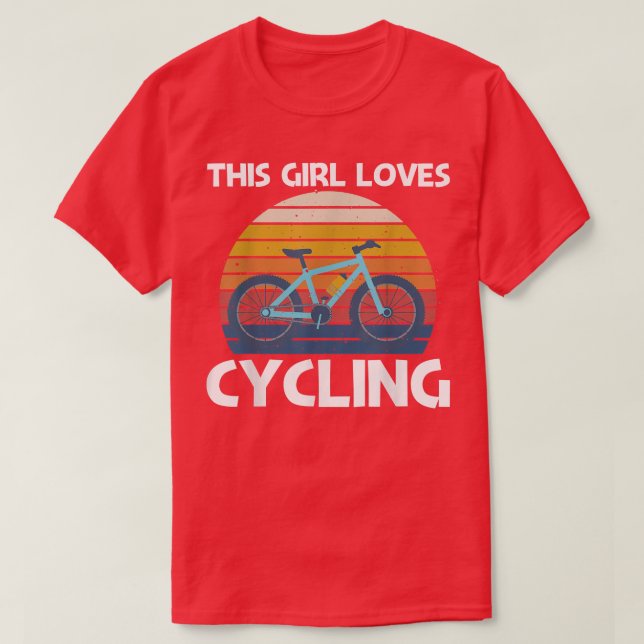 Cool Cycling Design For Girls Women Biking Bicycle T-Shirt (Design Front)