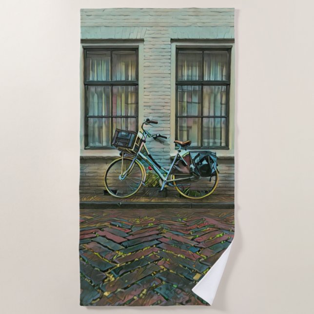 Cool cyclist gifts beach towel (Front)