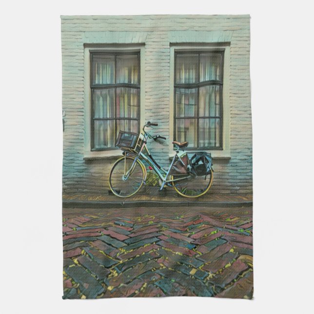 Cool cyclist gifts tea towel (Vertical)