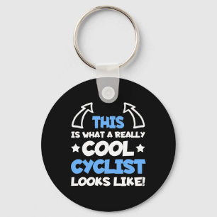 Cool Cyclist Mountain Bike Biker Biking Cycling Fu Key Ring