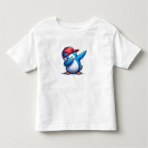 "Cool Dab: Blue Penguin in a Red Cap"