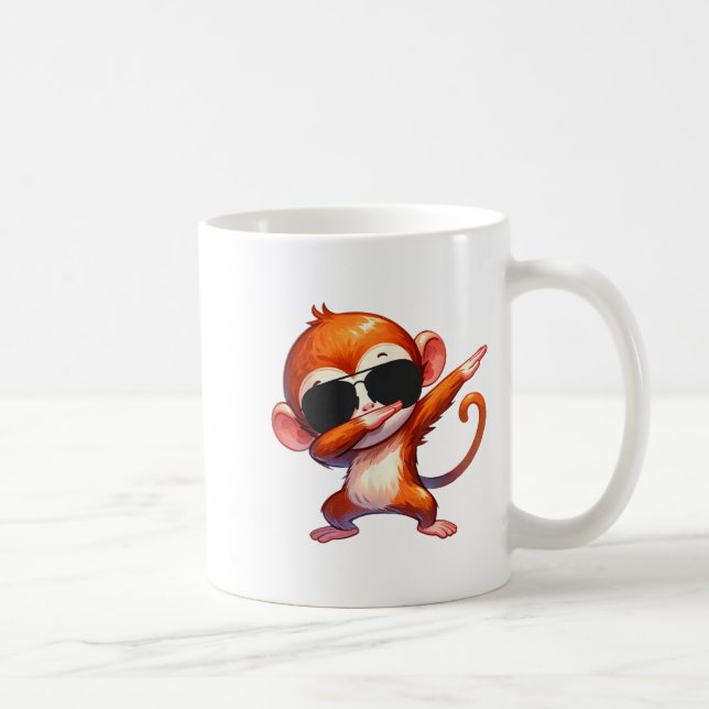 Cool Dab Monkey With Sungles Cartoon Humour  Coffee Mug (Right)