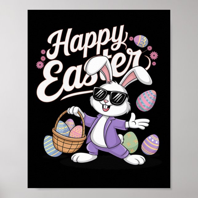 Cool Dabbing Bunny Easter  Poster (Front)