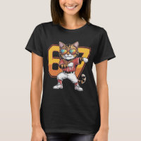 Cool Dabbing Cat 67 Baseball Sports Fan Gift | Fun